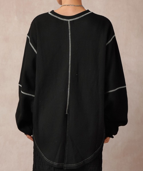 Lull(ルル)の「【Lull / ルル】バックスリットサーマルカットソー(Tシャツ/カットソー・レディース・ブラック/グレー/ホワイト・ONESIZE)」の19枚目の写真