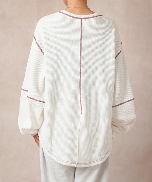 Lull(ルル)の「【Lull / ルル】バックスリットサーマルカットソー(Tシャツ/カットソー・レディース・ブラック/グレー/ホワイト・ONESIZE)」の15枚目の写真