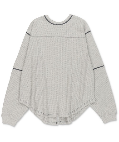 Lull(ルル)の「【Lull / ルル】バックスリットサーマルカットソー(Tシャツ/カットソー・レディース・ブラック/グレー/ホワイト・ONESIZE)」の6枚目の写真