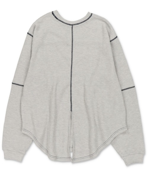 Lull(ルル)の「【Lull / ルル】バックスリットサーマルカットソー(Tシャツ/カットソー・レディース・ブラック/グレー/ホワイト・ONESIZE)」の9枚目の写真