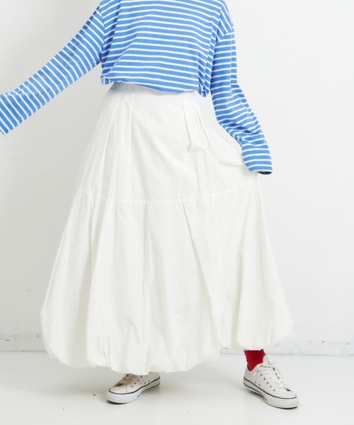 EDIT Gris（エディットグリ）の「ナイロンバルーンスカート（スカート・レディース・ブラック/ホワイト・FREE）」の18枚目の写真
