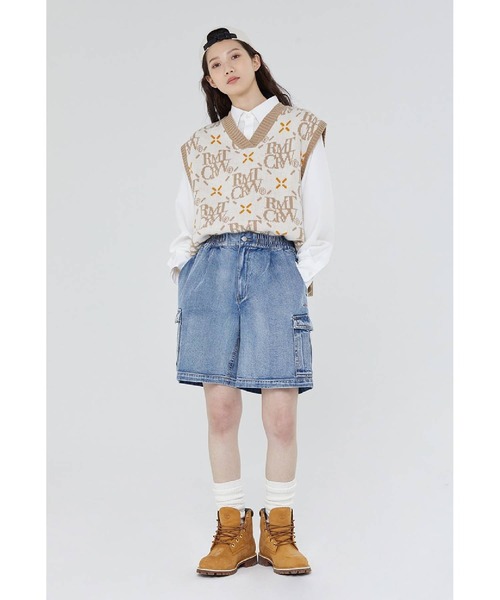 ROMANTIC CROWN（ロマンティッククラウン）の「【UNISEX】ROMANTIC CROWN／アーガイルニットベスト 2183718（ベスト・レディース・クリーム/ネイビー・MEDIUM/LARGE）」の3枚目の写真