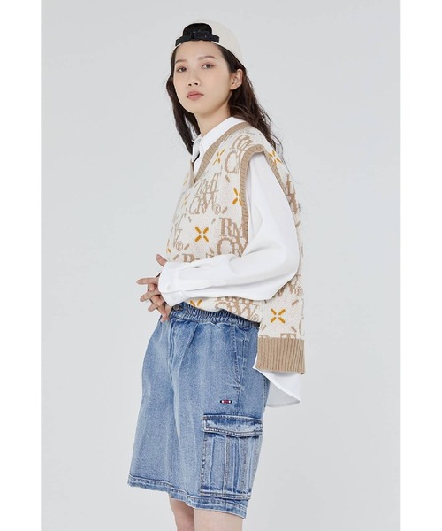 ROMANTIC CROWN（ロマンティッククラウン）の「【UNISEX】ROMANTIC CROWN／アーガイルニットベスト 2183718（ベスト・レディース・クリーム/ネイビー・MEDIUM/LARGE）」の4枚目の写真