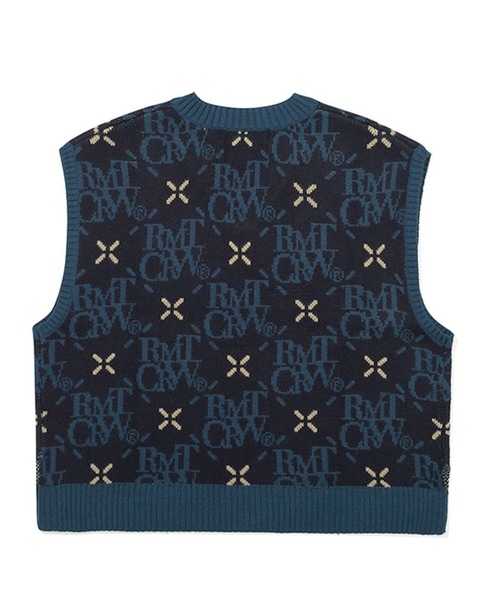 ROMANTIC CROWN（ロマンティッククラウン）の「【UNISEX】ROMANTIC CROWN／アーガイルニットベスト 2183718（ベスト・レディース・クリーム/ネイビー・MEDIUM/LARGE）」の8枚目の写真