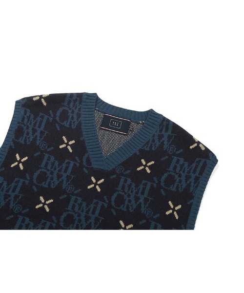 ROMANTIC CROWN（ロマンティッククラウン）の「【UNISEX】ROMANTIC CROWN／アーガイルニットベスト 2183718（ベスト・レディース・クリーム/ネイビー・MEDIUM/LARGE）」の9枚目の写真