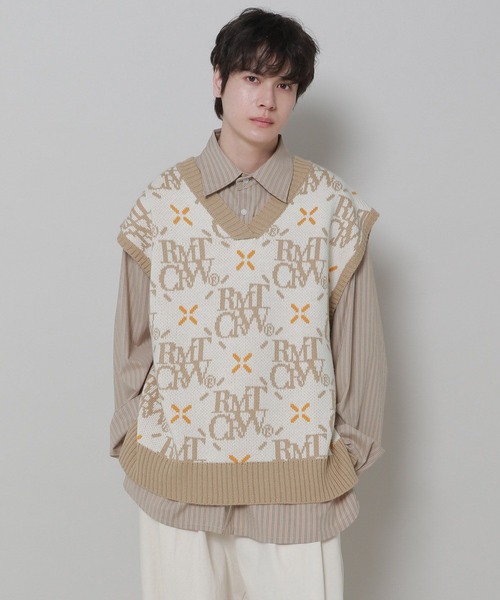 ROMANTIC CROWN（ロマンティッククラウン）の「【UNISEX】ROMANTIC CROWN／アーガイルニットベスト 2183718（ベスト・レディース・クリーム/ネイビー・MEDIUM/LARGE）」の19枚目の写真