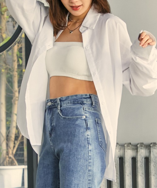 ANAP（アナップ）の「ACDYリブバンドゥブラトップ（チューブトップ・レディース・ホワイト/ブラック・FREE）」の2枚目の写真