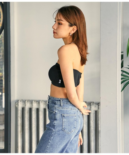 ANAP（アナップ）の「ACDYリブバンドゥブラトップ（チューブトップ・レディース・ホワイト/ブラック・FREE）」の8枚目の写真