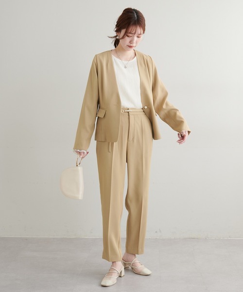 natural couture(ナチュラルクチュール)の「セットアップ可/ウォッシャブルきれいめパンツ(その他パンツ・レディース・グレイッシュベージュ/ネイビー/ブラック/ベージュ・SMALL/MEDIUM)」の22枚目の写真