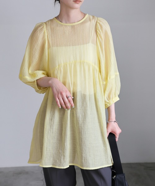 ボリュームスリーブシアーチュニック（シャツ/ブラウス）｜select MOCA