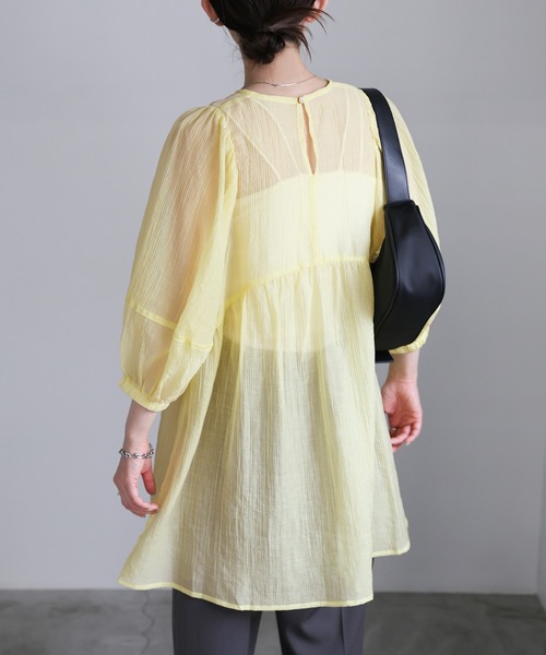 moca37 ボリュームスリーブシアーチュニック（シャツ/ブラウス）｜select MOCA