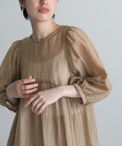 ボリュームスリーブシアーチュニック（シャツ/ブラウス）｜select MOCA  