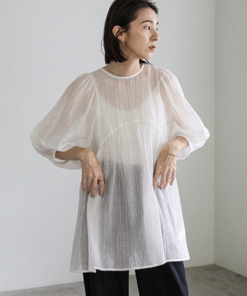 ボリュームスリーブシアーチュニック（シャツ/ブラウス）｜select MOCA
