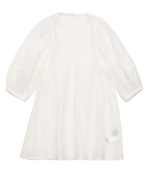 select MOCA(セレクトモカ)の「ボリュームスリーブシアーチュニック(シャツ/ブラウス・レディース・ブラック/ホワイト/ベージュ/グレイッシュブルー/ライトイエロー・FREE)」の22枚目の写真