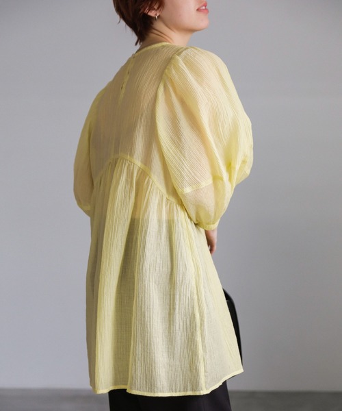 ボリュームスリーブシアーチュニック（シャツ/ブラウス）｜select MOCA  