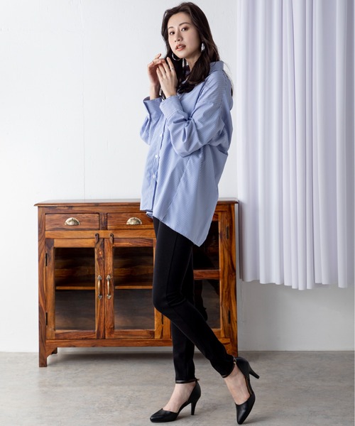 MILLION CARATS（ミリオンカラッツ）の「【WEB限定】バックドロストストライプブラウス（シャツ/ブラウス・レディース・ブルー/グリーン・FREE）」の21枚目の写真
