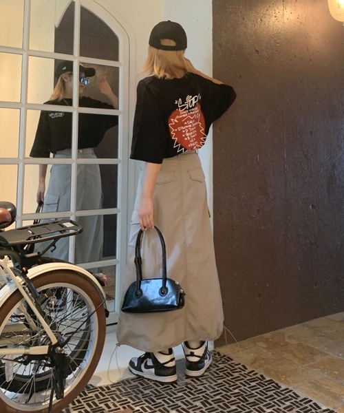 SHAGGIE（シャギー）の「バックハートプリントビックシルエットTEEシャツ（Tシャツ/カットソー・レディース・ブラック/グレー/ホワイト・FREE）」の14枚目の写真