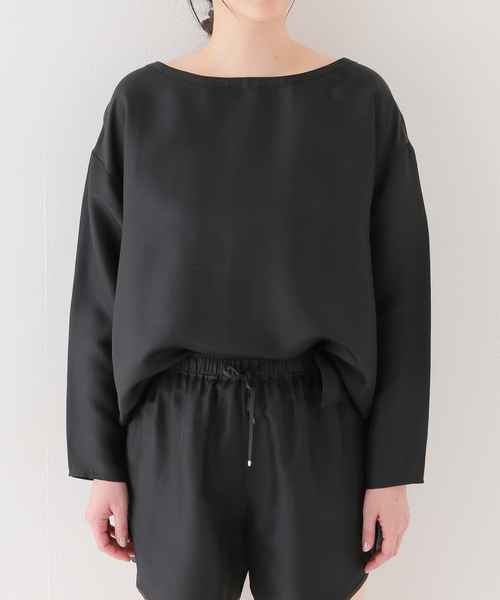 EMILY WEEK（エミリーウィーク）の「【LALAVIE/ララヴィ】Silk Cupro Long Sleeve Pullover（Tシャツ/カットソー・レディース・ブラック/ブラウン・FREE）」の8枚目の写真