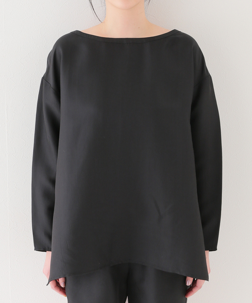 EMILY WEEK（エミリーウィーク）の「【LALAVIE/ララヴィ】Silk Cupro Long Sleeve Pullover（Tシャツ/カットソー・レディース・ブラック/ブラウン・FREE）」の6枚目の写真