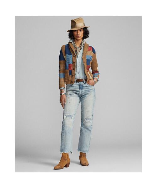 RRL（ダブル アール エル）の「インディゴ パッチワーク ショール 