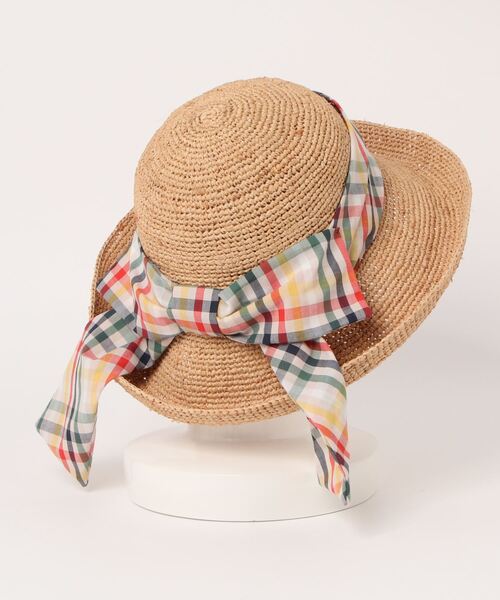 Arnold Palmer（アーノルドパーマー）の「雑材 リボン ハット（ハット・レディース・ベージュ系その他/ブラウン/ブルー系その他・F）」の4枚目の写真