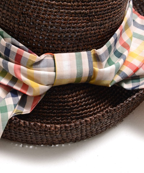 Arnold Palmer（アーノルドパーマー）の「雑材 リボン ハット（ハット・レディース・ベージュ系その他/ブラウン/ブルー系その他・F）」の8枚目の写真