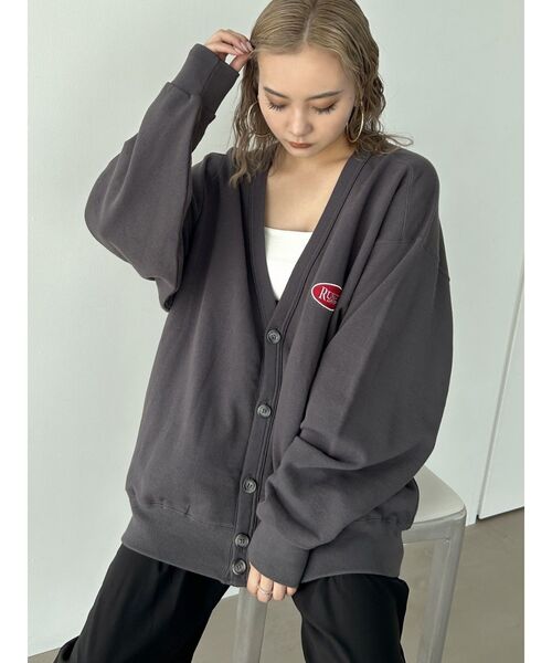 Russell Athletic(ラッセルアスレティック)の「【RUSSELL ATHLETIC×EMODA】ルーズオーバーカーディガン(カーディガン/ボレロ・レディース・ホワイト/ブラック/グレー・FREE)」の8枚目の写真