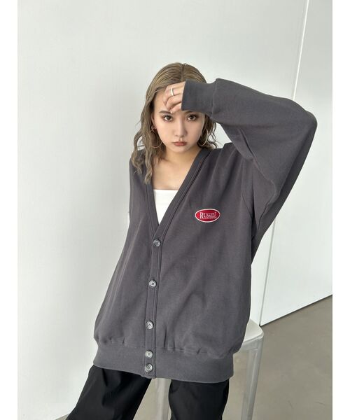 Russell Athletic(ラッセルアスレティック)の「【RUSSELL ATHLETIC×EMODA】ルーズオーバーカーディガン(カーディガン/ボレロ・レディース・ホワイト/ブラック/グレー・FREE)」の15枚目の写真