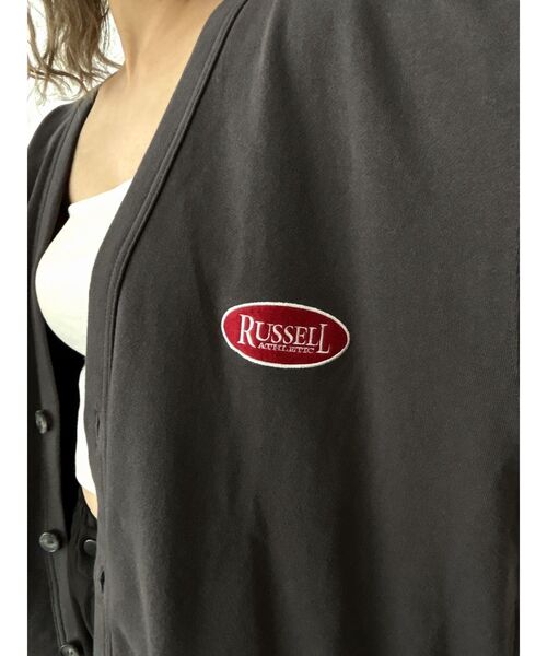 Russell Athletic(ラッセルアスレティック)の「【RUSSELL ATHLETIC×EMODA】ルーズオーバーカーディガン(カーディガン/ボレロ・レディース・ホワイト/ブラック/グレー・FREE)」の5枚目の写真