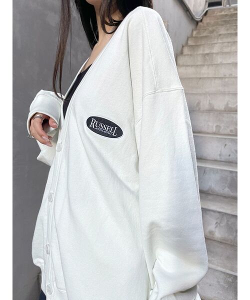 Russell Athletic(ラッセルアスレティック)の「【RUSSELL ATHLETIC×EMODA】ルーズオーバーカーディガン(カーディガン/ボレロ・レディース・ホワイト/ブラック/グレー・FREE)」の18枚目の写真