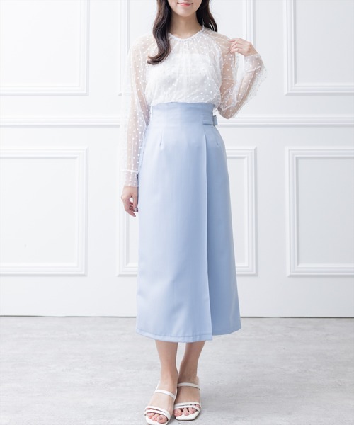 clear（クリア）の「ウエストベルトタイトスカート（スカート・レディース・アイボリー/ピンク/サックスブルー・M/S）」の22枚目の写真