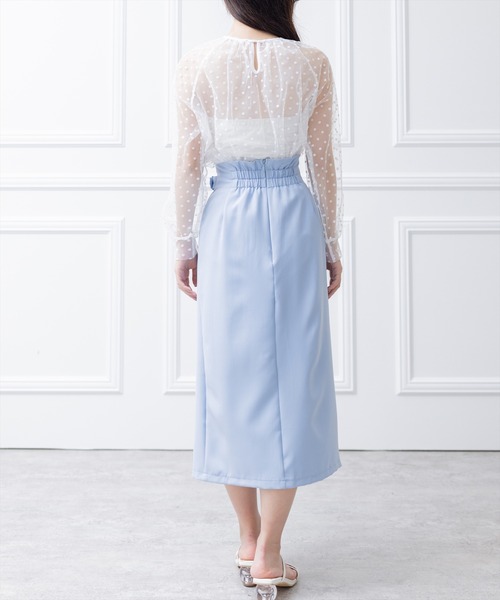 clear（クリア）の「ウエストベルトタイトスカート（スカート・レディース・アイボリー/ピンク/サックスブルー・M/S）」の20枚目の写真