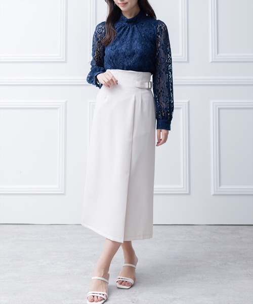 clear（クリア）の「ウエストベルトタイトスカート（スカート・レディース・アイボリー/ピンク/サックスブルー・M/S）」の18枚目の写真