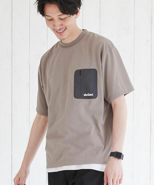 WILD THINGS(ワイルドシングス)の「WILD THINGS(ワイルドシングス)別注ポケットTシャツ(Tシャツ/カットソー・メンズ・ベージュ/ブラック・S/M/XL/L)」の14枚目の写真