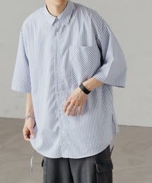 シャーリングストライプルーズシャツ