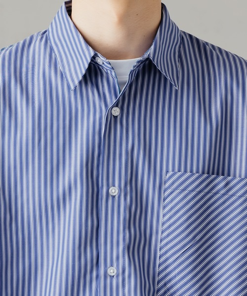 epnok（エプノック）の「シャーリングストライプルーズシャツ（シャツ/ブラウス・メンズ・ダークグレー/サックスブルー/ブルー/オフホワイト・SMALL/MEDIUM/LARGE）」の19枚目の写真