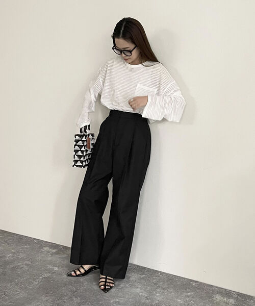 JETEE(ジュテ)の「【JETEE/ジュテ】ポインテッドヌードストラップサンダル(サンダル・レディース・ブラック/アイボリー・23.5/24.5)」の6枚目の写真