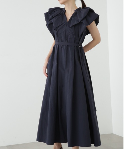 JILL STUART（ジルスチュアート）の「◆タフタフリルワンピース（ワンピース・レディース・ネイビー/ホワイト・2/4）」の2枚目の写真