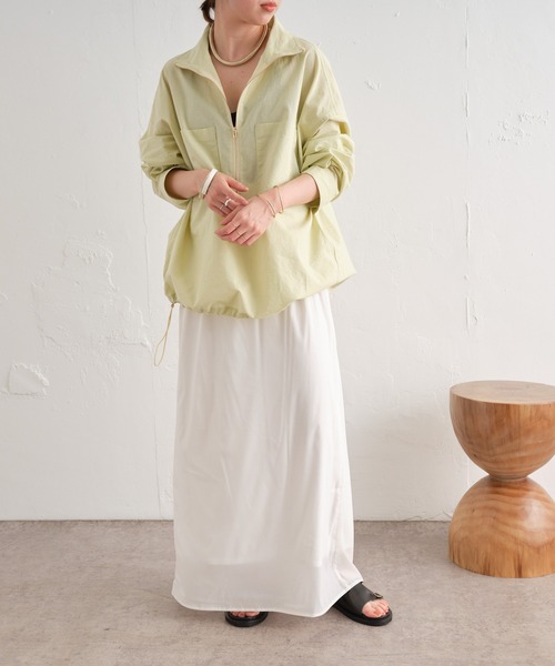 Omekashi（オメカシ）の「リネンジップシャツ（シャツ/ブラウス・レディース・ピンク/ライム/オフホワイト・FREE）」の11枚目の写真