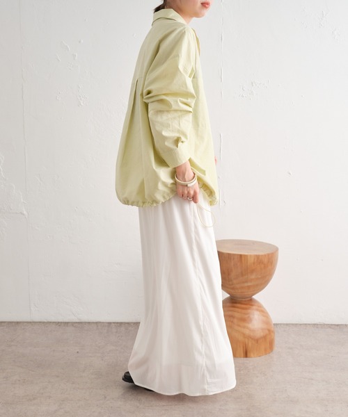 Omekashi（オメカシ）の「リネンジップシャツ（シャツ/ブラウス・レディース・ピンク/ライム/オフホワイト・FREE）」の13枚目の写真