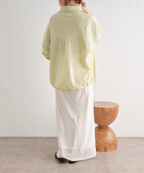Omekashi（オメカシ）の「リネンジップシャツ（シャツ/ブラウス・レディース・ピンク/ライム/オフホワイト・FREE）」の14枚目の写真