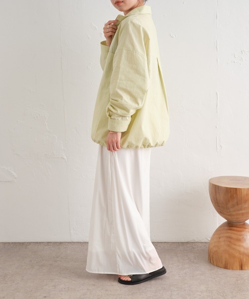 Omekashi（オメカシ）の「リネンジップシャツ（シャツ/ブラウス・レディース・ピンク/ライム/オフホワイト・FREE）」の15枚目の写真