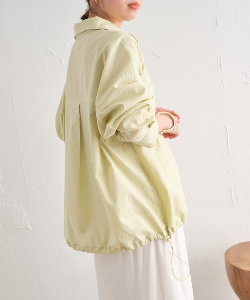 Omekashi（オメカシ）の「リネンジップシャツ（シャツ/ブラウス・レディース・ピンク/ライム/オフホワイト・FREE）」の7枚目の写真
