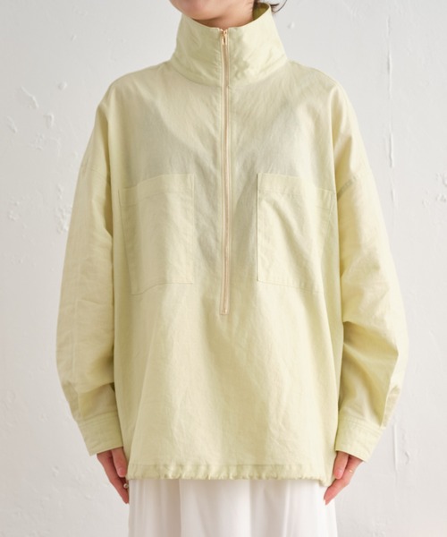 Omekashi（オメカシ）の「リネンジップシャツ（シャツ/ブラウス・レディース・ピンク/ライム/オフホワイト・FREE）」の16枚目の写真