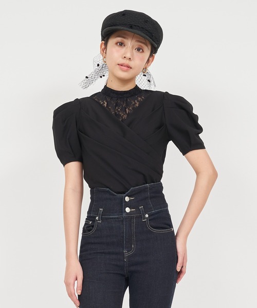 ROYAL PARTY（ロイヤルパーティー）の「カシュクールレイヤードレーストップス（Tシャツ/カットソー・レディース・ベージュ/ピンク/ブラック・FREE）」の16枚目の写真