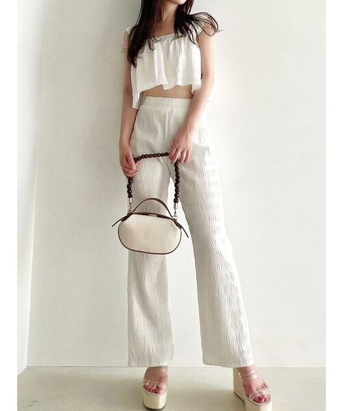 RESEXXY（リゼクシー）の「シャーリングブラウス【セットアップ着用可能】（シャツ/ブラウス・レディース・ベージュ/ホワイト/ブラック・FREE）」の2枚目の写真