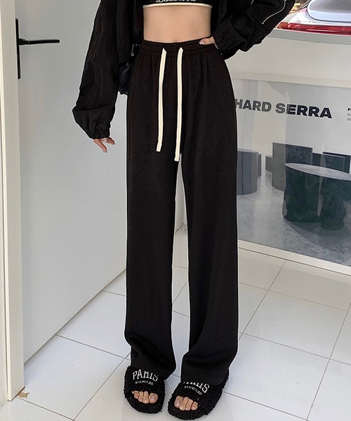 shopnikoniko（ショップニコニコ）の「ドロスト ハイウエスト ワイドパンツ（その他パンツ・レディース・ホワイト/ブラック/グレー・フリー）」の8枚目の写真