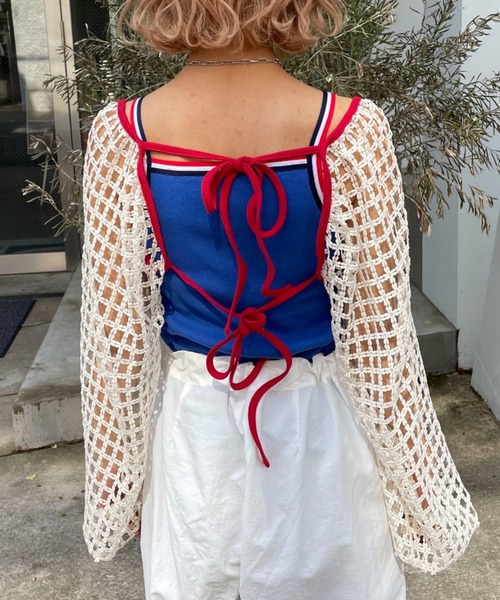 HELLO.SANFRANCISCO（ハローサンフランシスコ）の「【HELLO.SANFRANCISCO/ハローサンフランシスコ】フラワーレース配色ボレロ（カーディガン/ボレロ・レディース・ホワイト・FREE）」の14枚目の写真