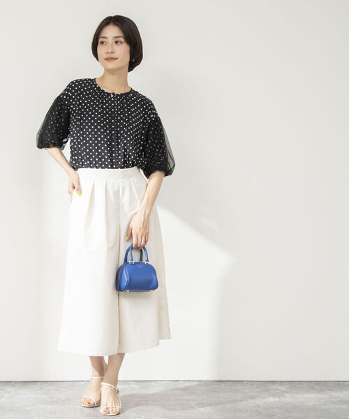 NOLLEY’S(ノーリーズ)の「◇【WEB限定】袖チュールブラウス(シャツ/ブラウス・レディース・ブラック/オフホワイト/ホワイト系その他4/ブラック系その他3・FREE)」の5枚目の写真
