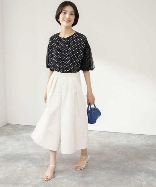 NOLLEY’S(ノーリーズ)の「◇【WEB限定】袖チュールブラウス(シャツ/ブラウス・レディース・ブラック/オフホワイト/ホワイト系その他4/ブラック系その他3・FREE)」の6枚目の写真